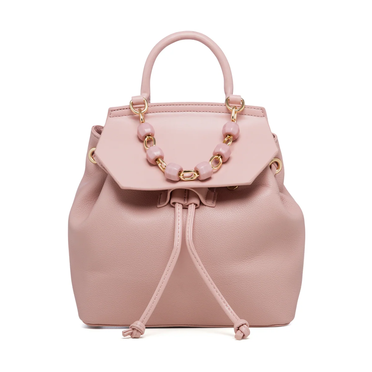 Zaino da donna rosa effetto martellato Lora Ferres