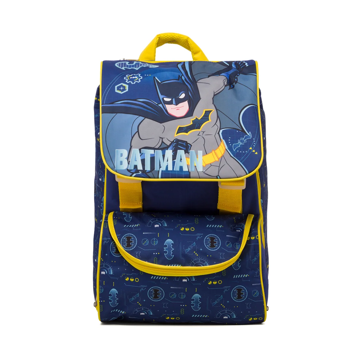 Zaino da scuola blu con stampa Batman