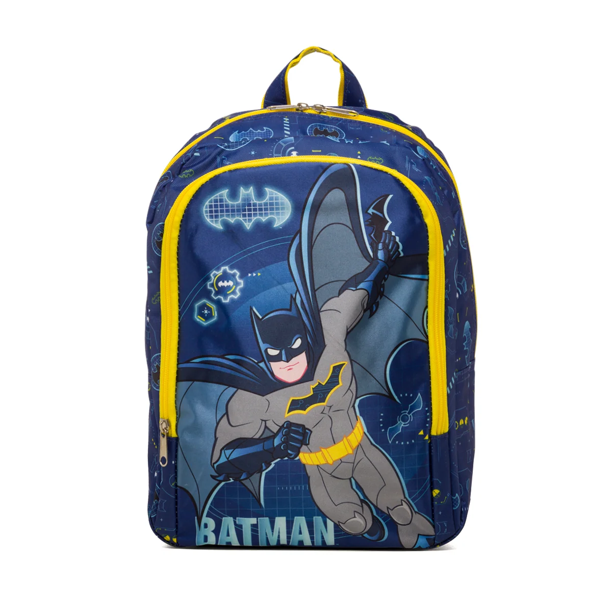 Zaino da scuola medio blu con stampa Batman