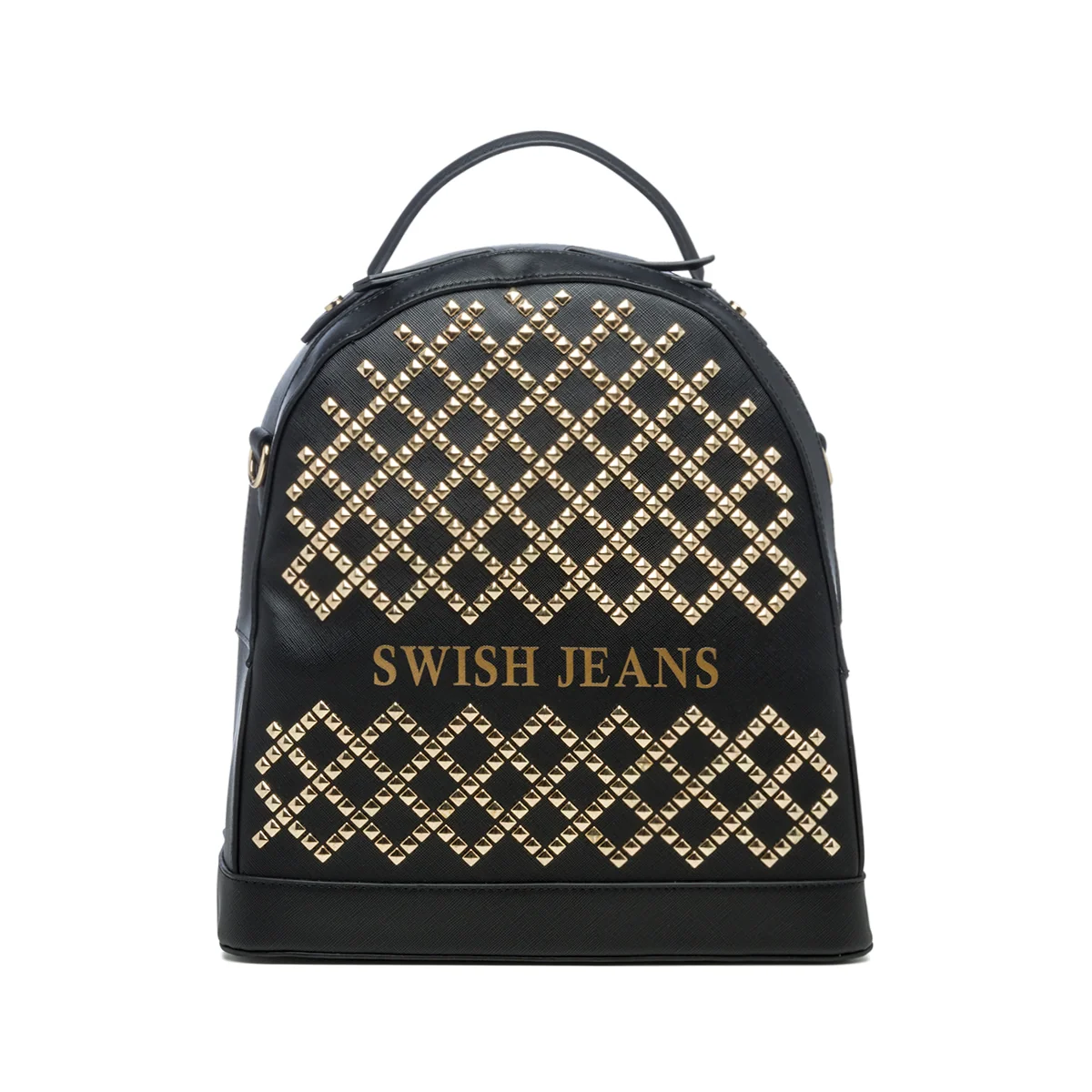 Zaino nero con borchie a piramide Swish Jeans Thot