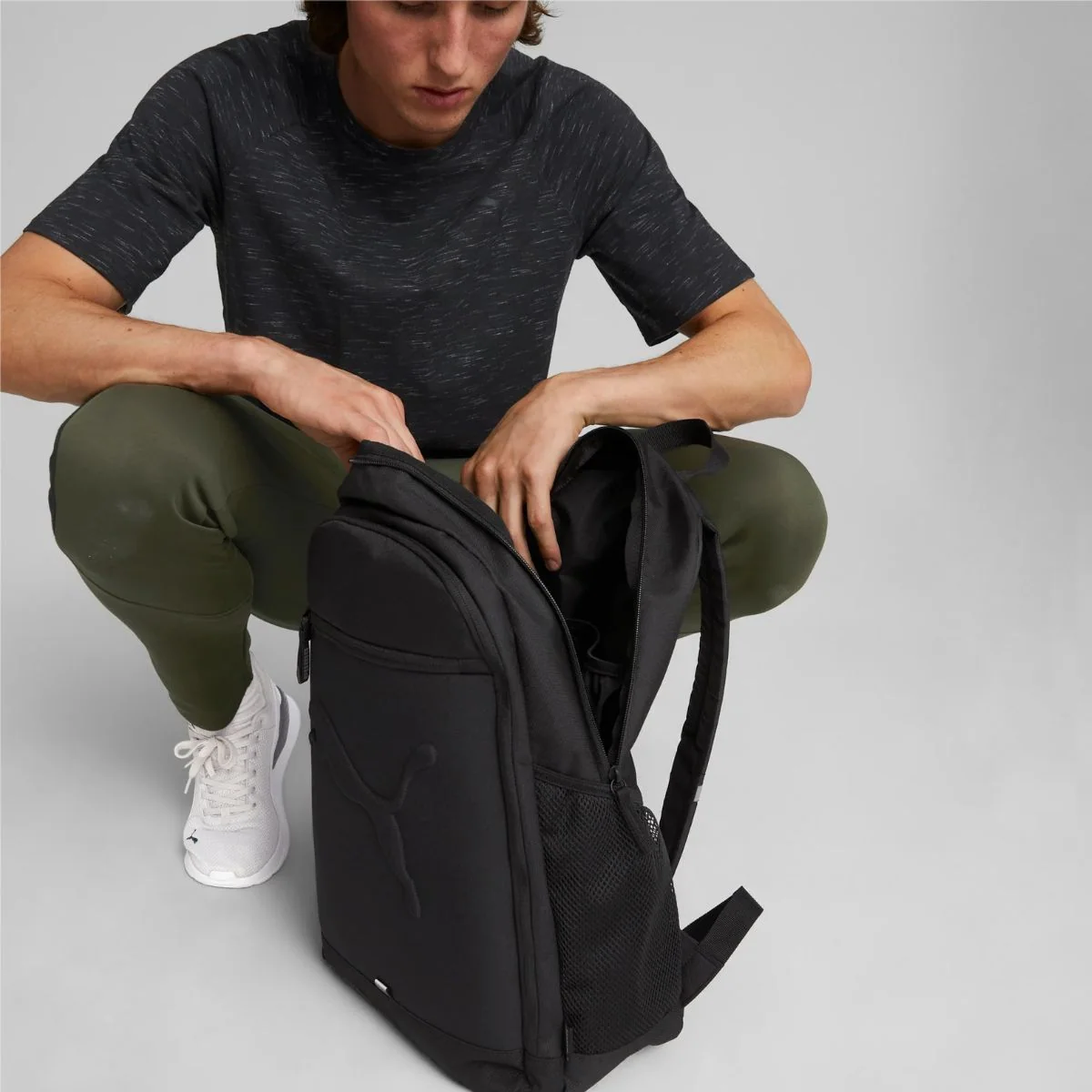Zaino nero con logo Puma Buzz