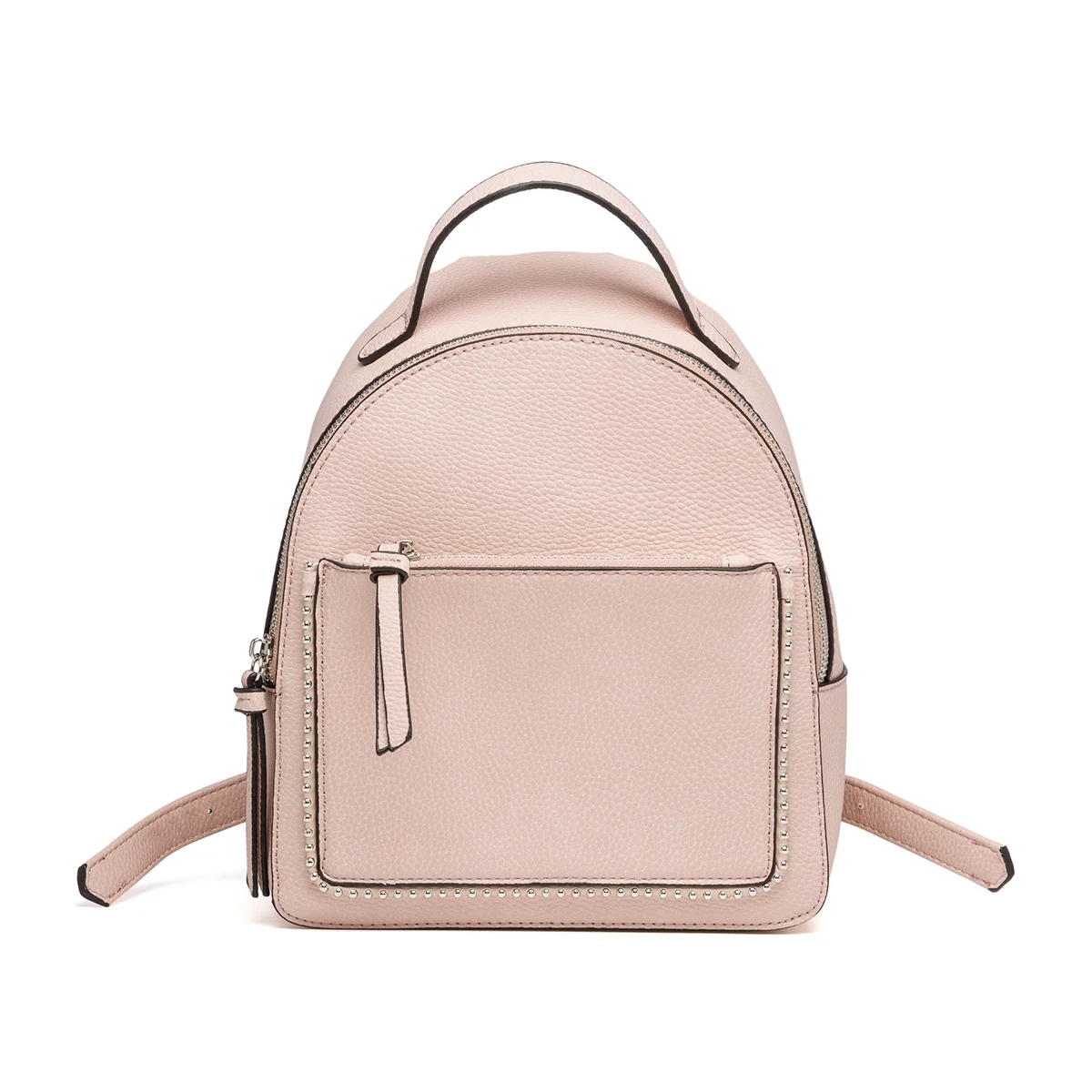 Zaino rosa in similpelle martellata con piccole borchie in metallo Lora Ferres