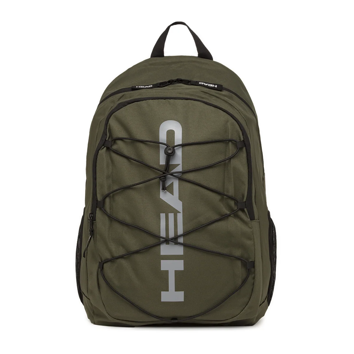 Zaino unisex verde Head con elastico frontale e tasche in rete