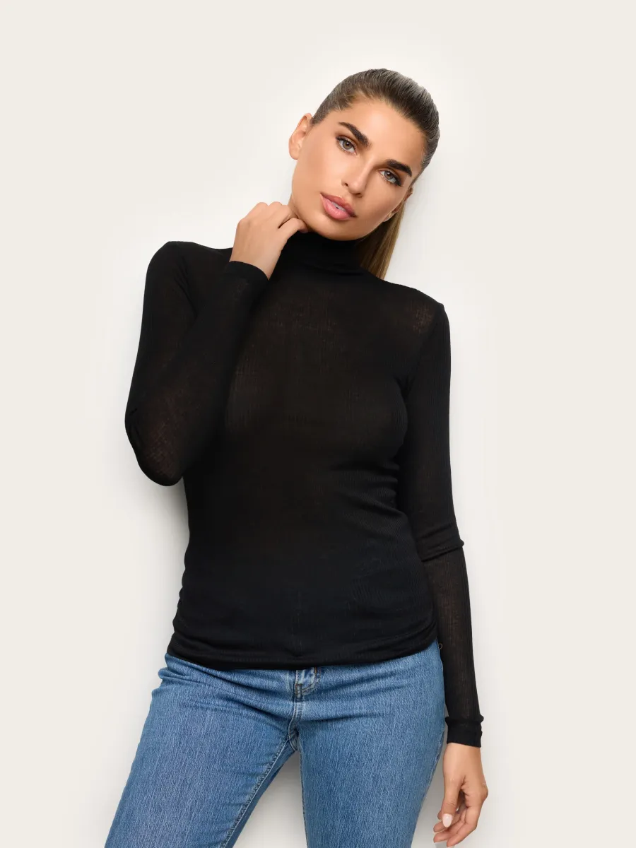 Maglia m/l collo alto Light Cashmere Rib